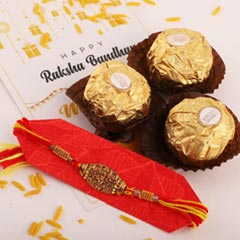 One Rakhi & 3pc Ferrero Rocher - Rakhi Cards to Canada
