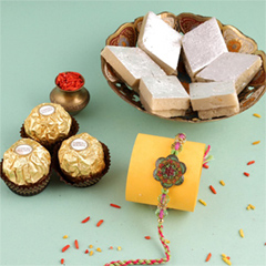 Chocy Floral Rakhi to Canada - Rakhi Thali to Canada