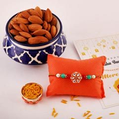 Simply Elegant Floral Rakhi & Almond