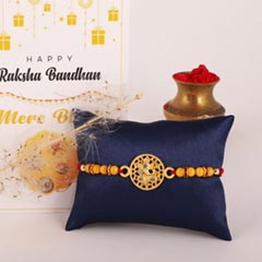 Golden Sparkle Ganesha Rakhi - Rakhi Cards to Canada