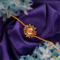 Floral Pearl Beaded Rakhi - Rakhi Cards to Canada