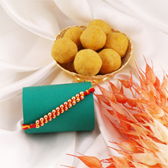 Precious Rakhi with Besan Laddoo - Send Rakhi to Toronto