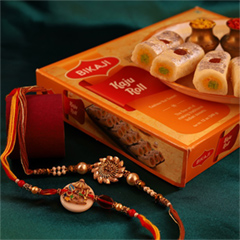 Endearing 2 Rakhi Combo - Rakhi Sweets to Canada