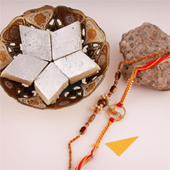 Stones and Quartz Rakhi Combo - Rakhi Sweets to Canada