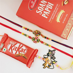 Eccentric Triple Rakhi Combo - Rakhi Chocolates to Canada