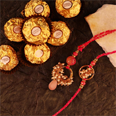 Ethnic Bhaiya N Bhabhi Rakhi Combo - Bhaiya Bhabhi Rakhi to Canada