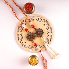 Floral Bhaiya Bhabhi Rakhi Set - Send Rakhi to Toronto