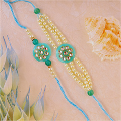 Blue Pearls Bhaiya Bhabhi Rakhi to Canada - Bhaiya Bhabhi Rakhi to Canada