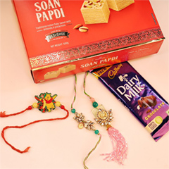 Pyare Bhaiya Bhabhi Rakhi Combo - Rakhi Chocolates to Canada