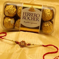 Ferrero Rocher with Stunning Rakhi - Rakhi Chocolates to Canada