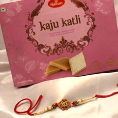 Divine Rakhi with Kaju Katli