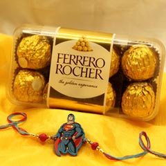 Superman Rakhi with Ferrero