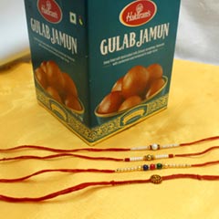 4 Rakhi Set with Gulab Jamun