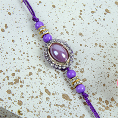 Purple Stone Diamond Rakhi - Send Rakhi to Europe