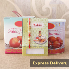 The Gulab Jamun Treat - Express Rakhi Delivery