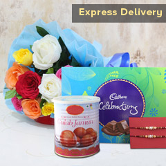 Jamuni Delight - Rakhi With Flowers