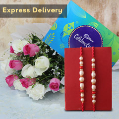 Flower Bouquet with Rakhi - Rakhi With Flowers