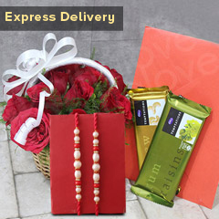 Temptation with Rakhi - Rakhi With Flowers