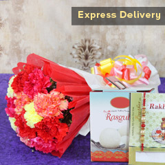 Immensely Delighting - Rakhi With Flowers