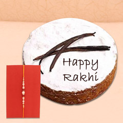 Pearl Rakhi with ½ Kg Vanilla Cake - Rakhi With Cake