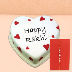 Raksha Bandhan Hearty Surprise - Rakhi With Cake