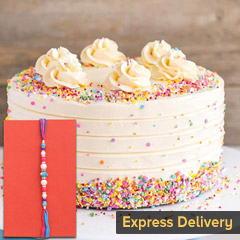Memorable Rakhi combo - Rakhi With Cake