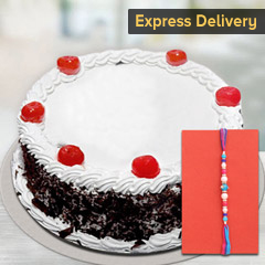 Delicious Cake with Rakhi - Rakhi With Cake
