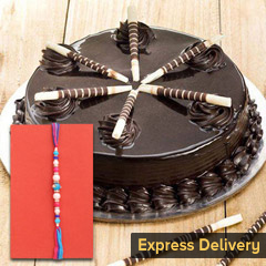 Sweetest Rakhi combo - Rakhi With Cake