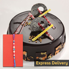 Delightful Rakhi combo - Rakhi With Cake