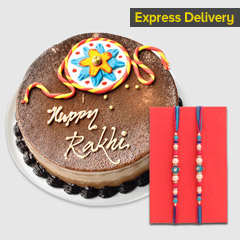 Sweet Chocolaty Rakhi Surprise - Rakhi With Cake