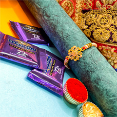 Om Rakhi With Ghirardelli Mini Chocolates - Exclusive Rakhi to USA