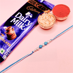 Pearl Rakhi With Dairy Milk Chocolate - Rakhi and Chocolates to USA