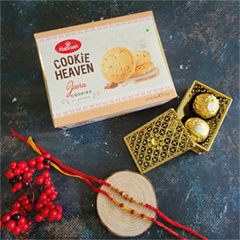 Set Of 2 Traditional Rakhi With Cookie Heaven Cookies