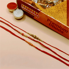 3 Set Of Pearl Rakhi With Dhod..