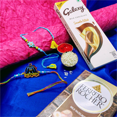 Kids Batman & Evil eye Rakhi With Galaxy Chocolate Bar - Rakhi and Chocolates to USA