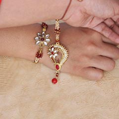 Stone Rakhis for Bhaiya & Bhabhi - Lumba for Bhabhi