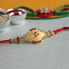 Pristine Om Golden Rakhi - Send Rakhi to Jaipur