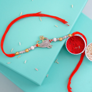 Charming Peacock AD Rakhi - Rakhi Sale