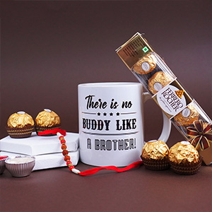 SHOWER YOUR LOVE ON BRO - Rakhi with Personalized Gifts