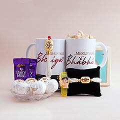 	Lumba Rakhi Hamper with Mug and Sweets - Personalized Rakhi Gifts For Brother