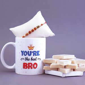 Rakhi Hamper with Mug and Sweets - Personalized Rakhi Gifts For Brother