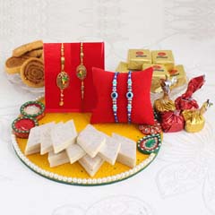 Breathtaking Family Rakhi Hamper - Rakhi with Sweets