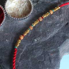 Elegant Beaded Rakhi - Resham Dhaga Rakhi