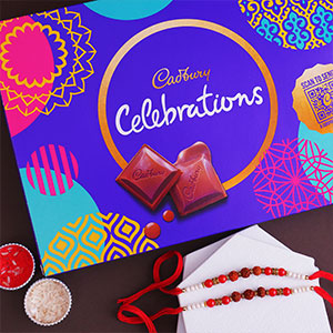 Set of 2 Rakhi with Celebrations - Set of 2 Rakhis