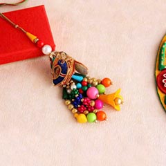 Amazing Golden Lumba Rakhi - Lumba for Bhabhi