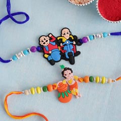Motu Patlu Rakhi and Chhota Bheem Rakhi Set - Set of 2 Rakhis