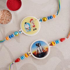 Set of Doraemon Rakhi and PUBG Rakhi - Set of 2 Rakhis