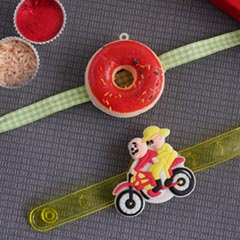 Doughnut Rakhi and Motu Patlu Rakhi Set - Set of 2 Rakhis