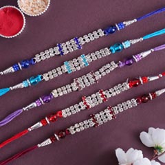 Designer AD Rakhi Set for brothers - Set of 5 Rakhis