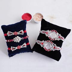 Elegant Silver Rakhi (Set of 5) - Set of 5 Rakhis